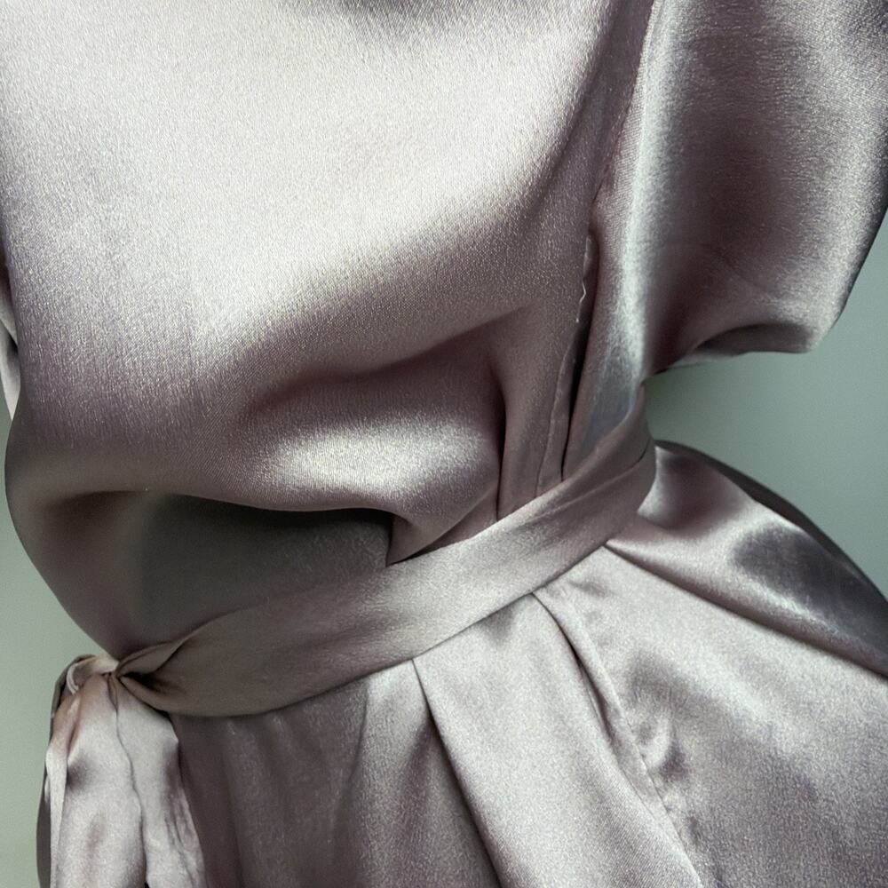 Victorias Secret Satin Robe 3/4 Sleeves XS /S Mid Thigh Length Pink Pockets READ - Picture 8 of 15